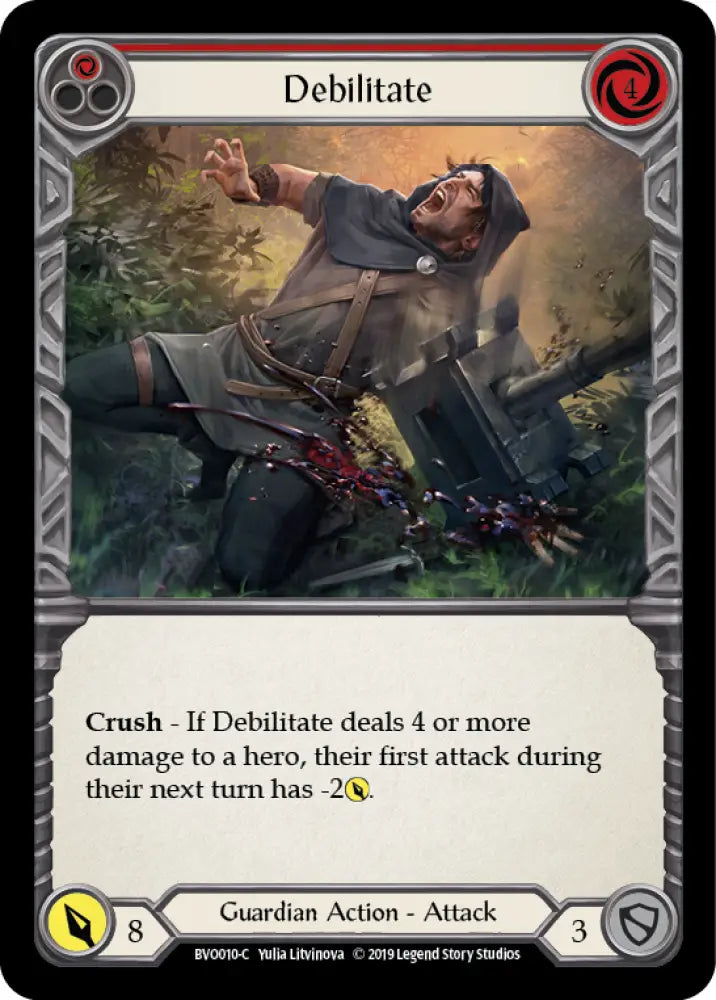 Debilitate (Red) [BVO010-C] (Bravo Hero Deck) 1st Edition Normal - Flesh And Blood Single