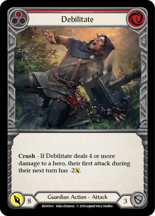 Debilitate (Red) [BVO010-C] (Bravo Hero Deck) 1st Edition Normal - Flesh And Blood Single