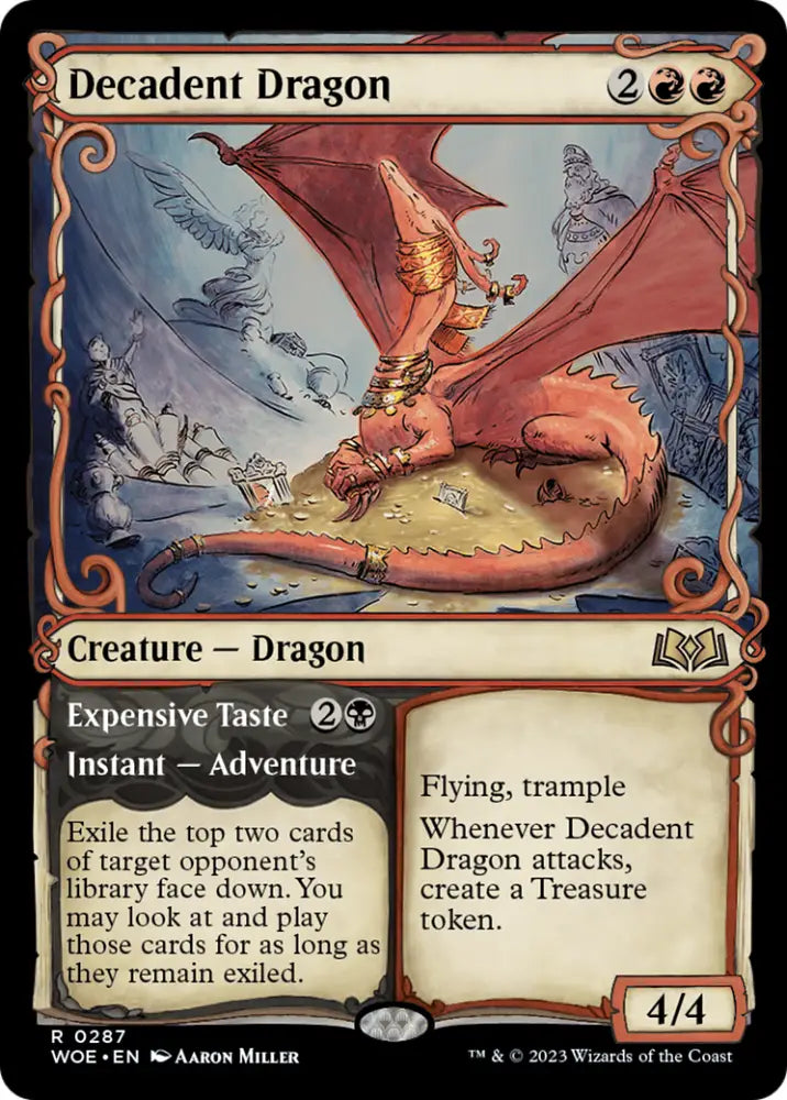 Decadent Dragon // Expensive Taste (Showcase) [Wilds of Eldraine] - MTG Single