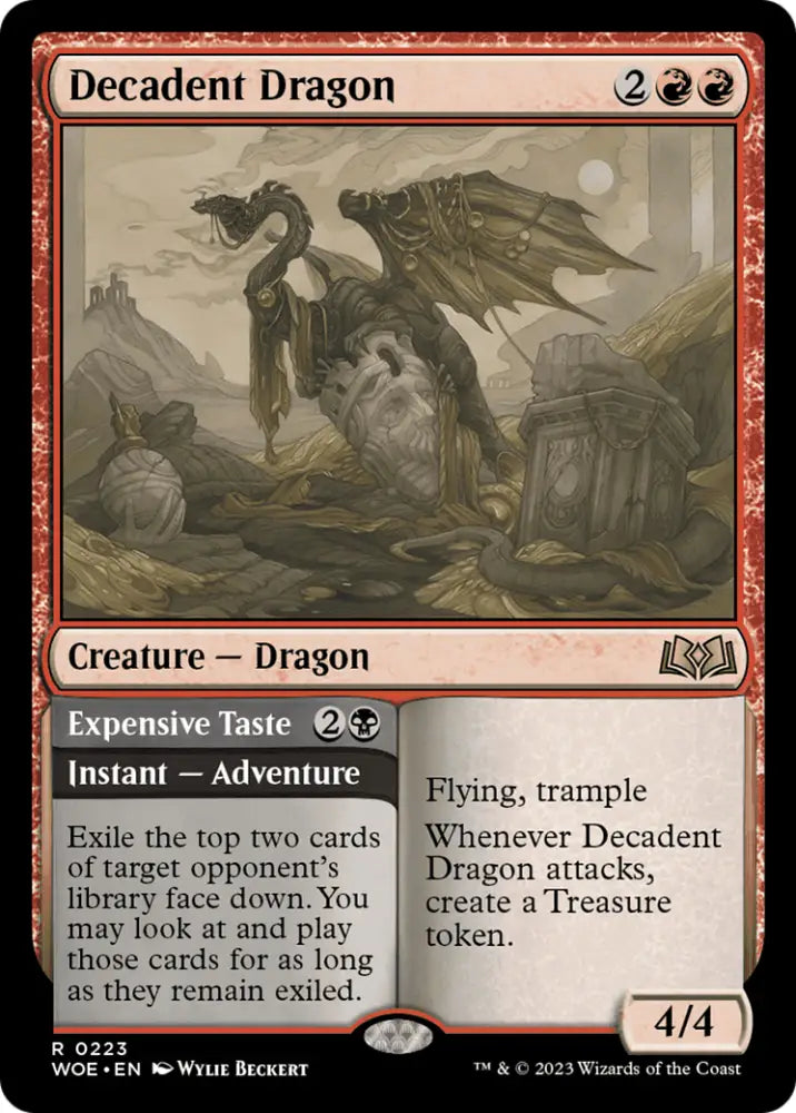 Decadent Dragon // Expensive Taste [Wilds of Eldraine] - MTG Single