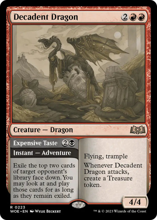 Decadent Dragon // Expensive Taste [Wilds of Eldraine] - MTG Single