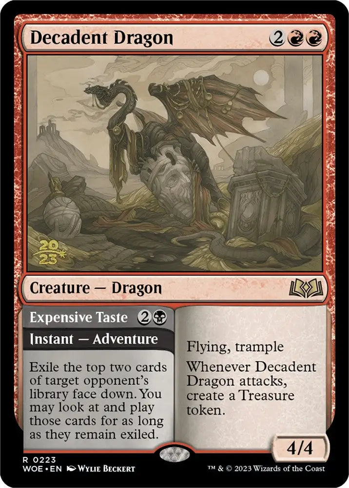 Decadent Dragon // Expensive Taste [Wilds of Eldraine Prerelease Promos] - MTG Single