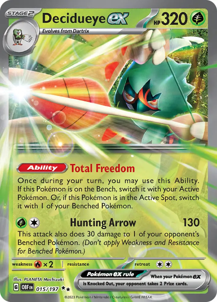 Decidueye ex (015/197) [Scarlet & Violet: Obsidian Flames] - Pokemon Single