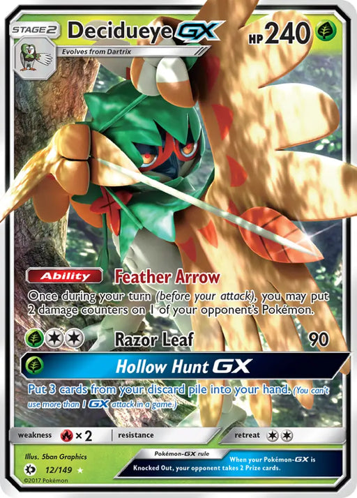 Decidueye GX (12/149) [Sun & Moon: Base Set] - Pokemon Single