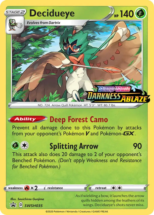 Decidueye (SWSH035) (Prerelease Promo) [Sword & Shield: Black Star Promos] - Pokemon Single