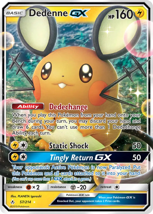 Dedenne GX (57/214) [Sun & Moon: Unbroken Bonds] - Pokemon Single