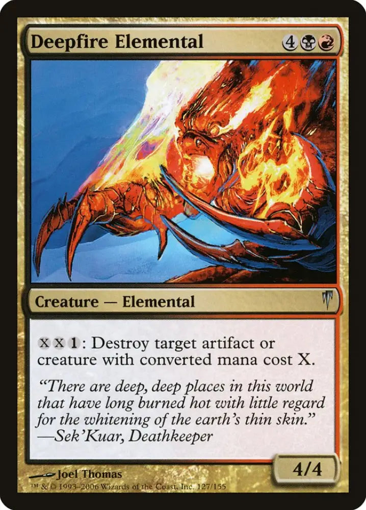 Deepfire Elemental [Coldsnap] - MTG Single