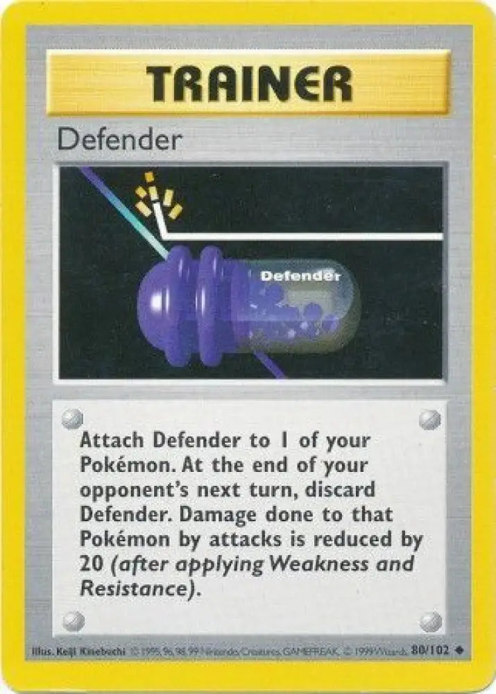 Defender (80/102) [Base Set Shadowless Unlimited] - Pokemon Single