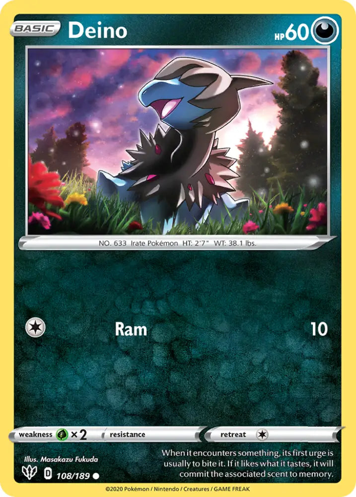 Deino (108/189) [Sword & Shield: Darkness Ablaze] - Pokemon Single