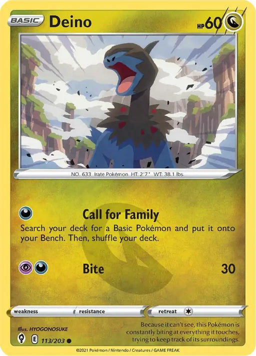 Deino (113/203) [Sword & Shield: Evolving Skies] - Pokemon Single