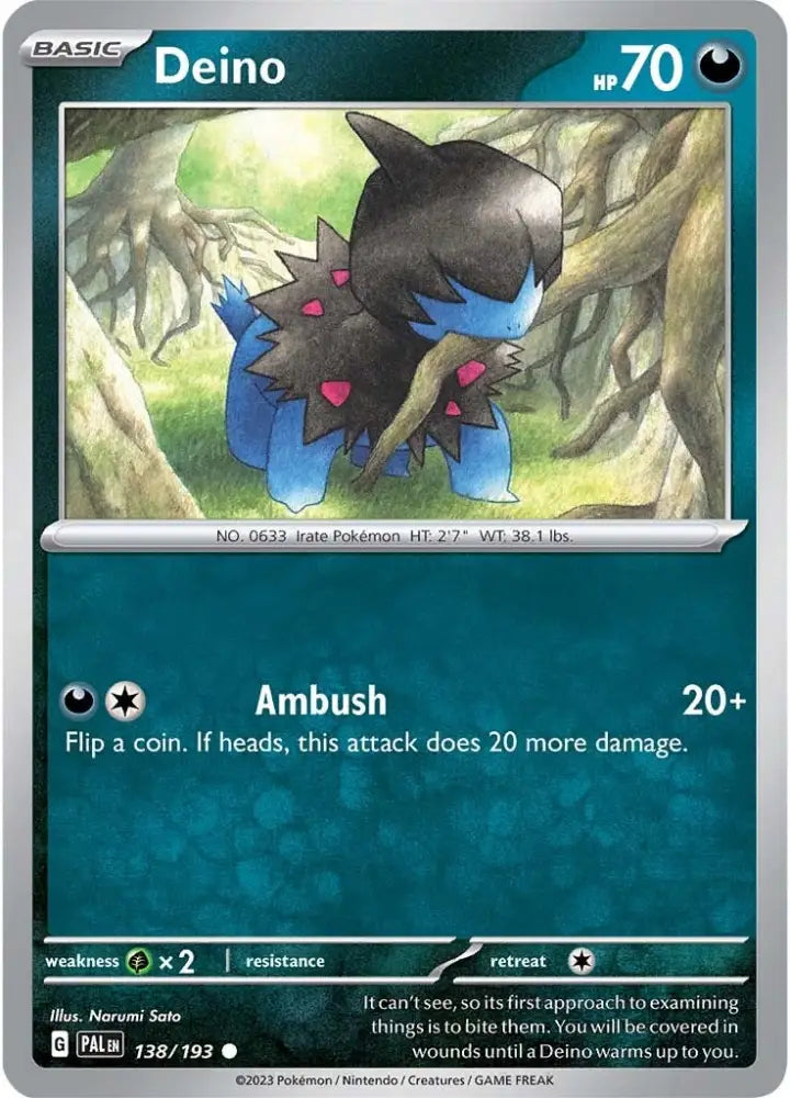 Deino (138/193) [Scarlet & Violet: Paldea Evolved] - Pokemon Single