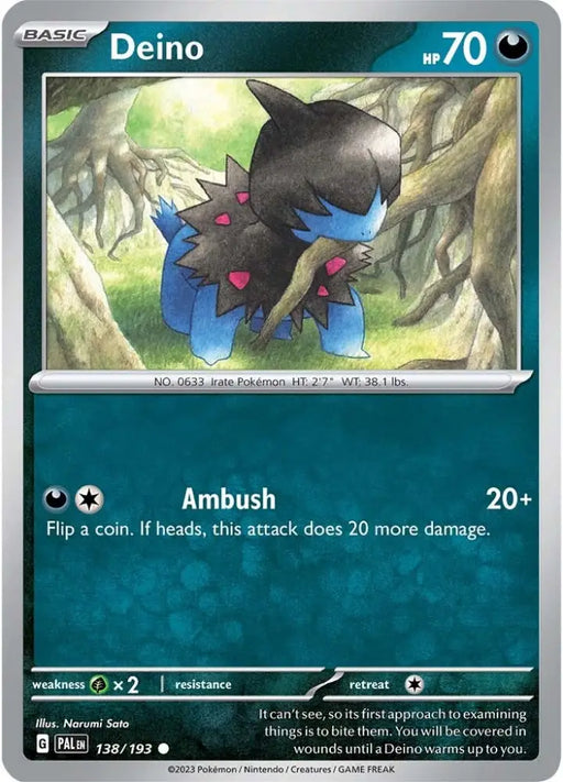 Deino (138/193) [Scarlet & Violet: Paldea Evolved] - Pokemon Single