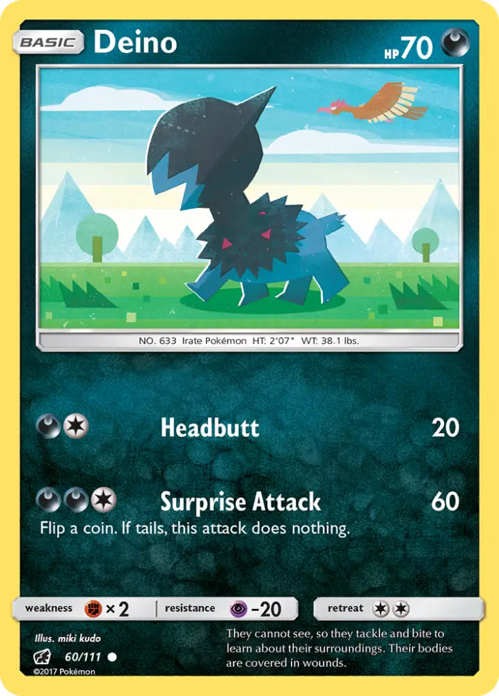 Deino (60/111) [Sun & Moon: Crimson Invasion] - Pokemon Single