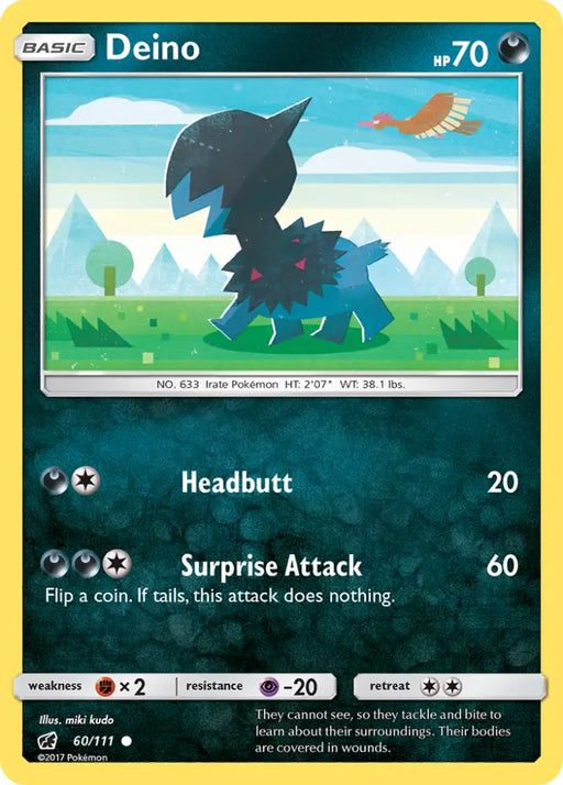 Deino (60/111) [Sun & Moon: Crimson Invasion] - Pokemon Single