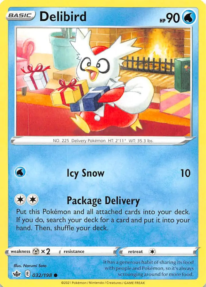Delibird (032/198) [Sword & Shield: Chilling Reign] - Pokemon Single