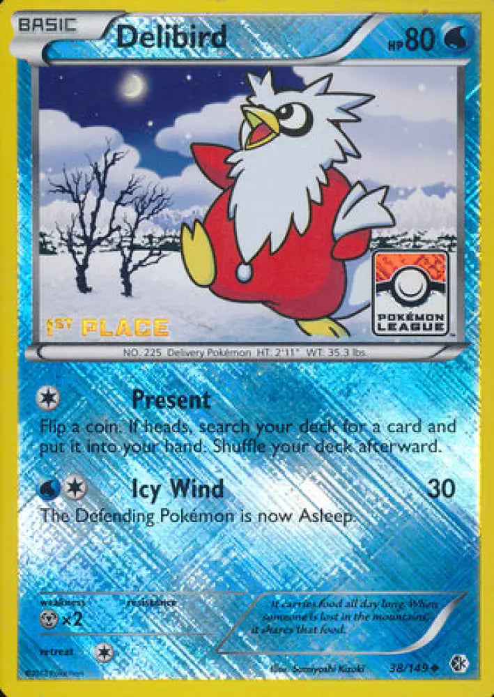 Delibird (38/149) (League Promo 1st Place) [Black & White: Boundaries Crossed] - Pokemon Single