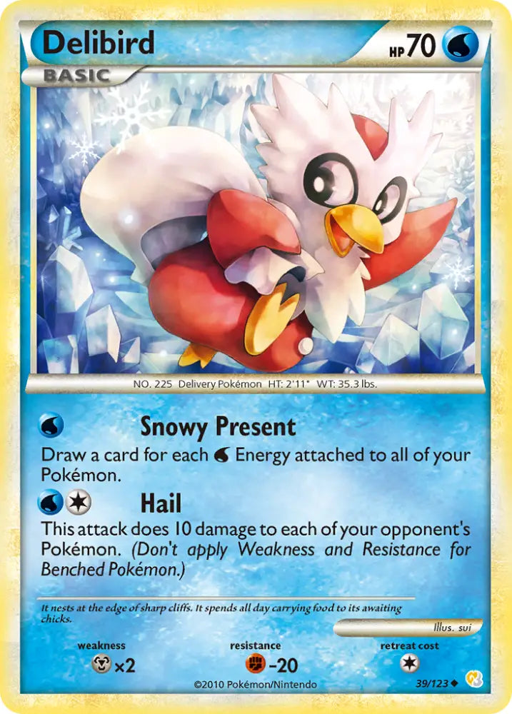 Delibird (39/123) [HeartGold & SoulSilver: Base Set] - Pokemon Single