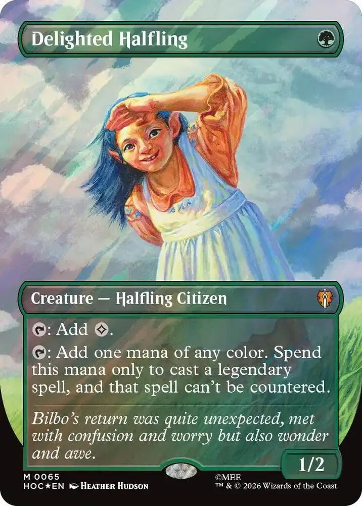 Delighted Halfling (Borderless) (Surge Foil) (65) [The Hobbit: Eternal-Legal]