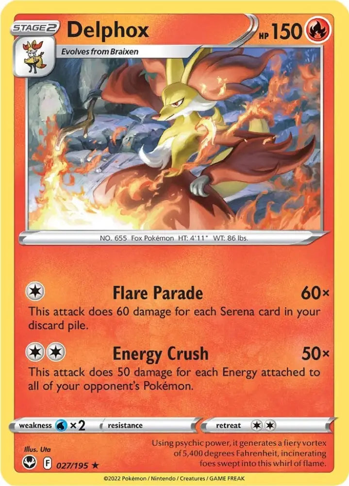 Delphox (027/195) [Sword & Shield: Silver Tempest] - Pokemon Single