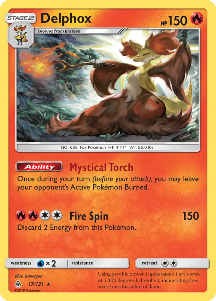 Delphox (17/131) [Sun & Moon: Forbidden Light] - Pokemon Single