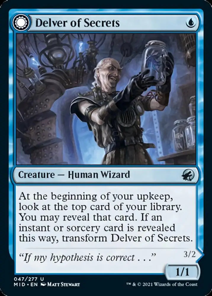 Delver of Secrets // Insectile Aberration [Innistrad: Midnight Hunt] - MTG Single
