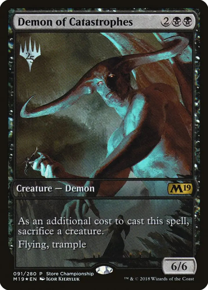 Demon of Catastrophes (Store Championship) (Full Art) [Core Set 2019 Promos] - MTG Single