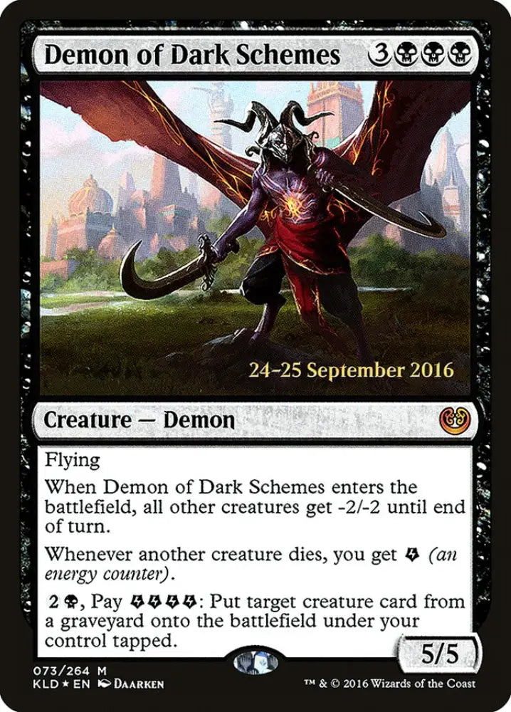 Demon of Dark Schemes [Kaladesh Prerelease Promos] - MTG Single