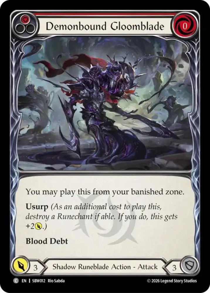 Demonbound Gloomblade (Red) (SBW012) [Silver Age: Usurp the Shadow Throne]