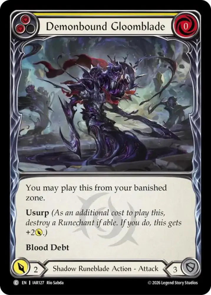 Demonbound Gloomblade (Yellow) (IAR127) [Usurp the Shadow Throne]