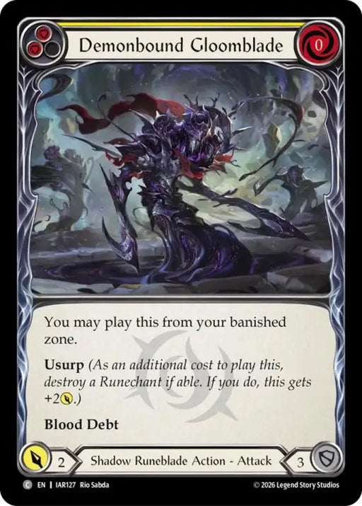 Demonbound Gloomblade (Yellow) (IAR127) [Usurp the Shadow Throne]