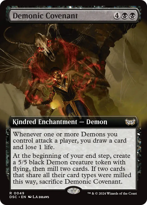 Demonic Covenant (Extended Art) [Duskmourn: House of Horror Commander] - MTG Single
