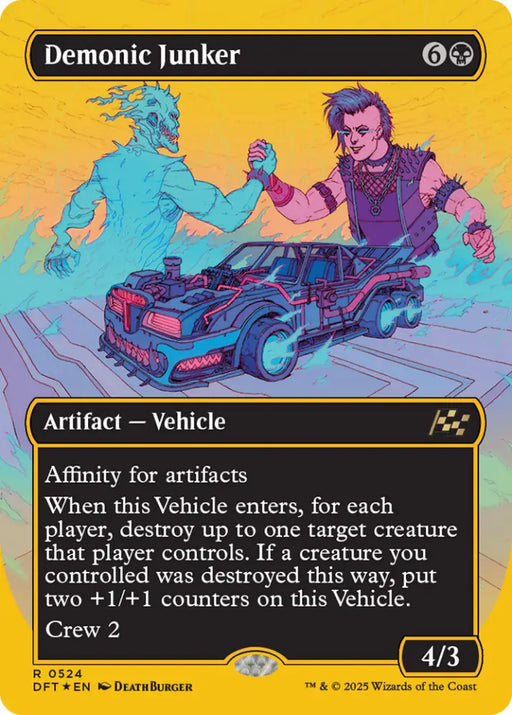 Demonic Junker (Borderless) (First-Place Foil) [Aetherdrift] - MTG Single