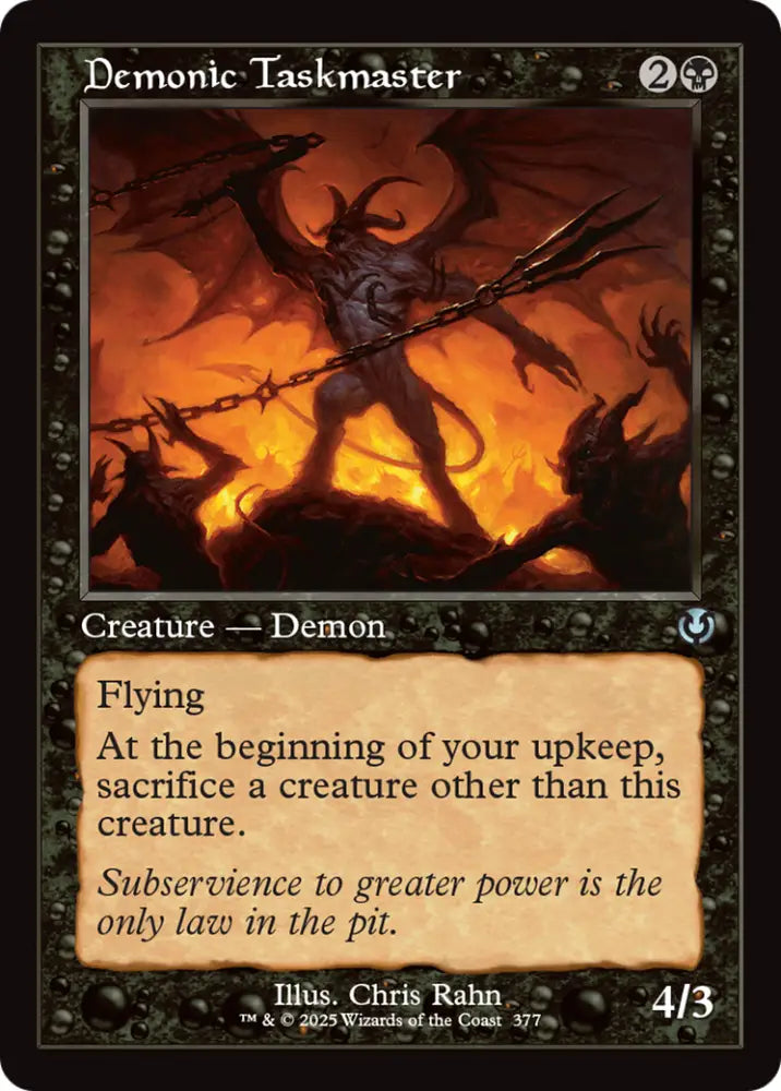 Demonic Taskmaster (Retro Frame) [Innistrad Remastered] - MTG Single