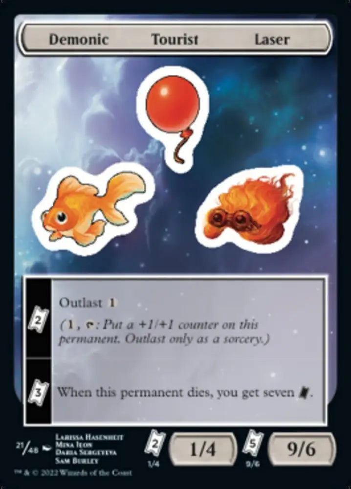 Demonic Tourist Laser [Unfinity Stickers] - MTG Single