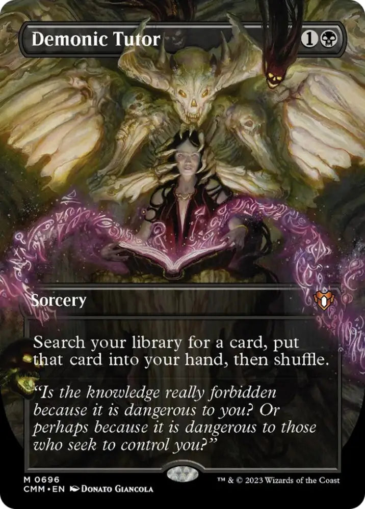 Demonic Tutor (Borderless Alternate Art) [Commander Masters] - MTG Single
