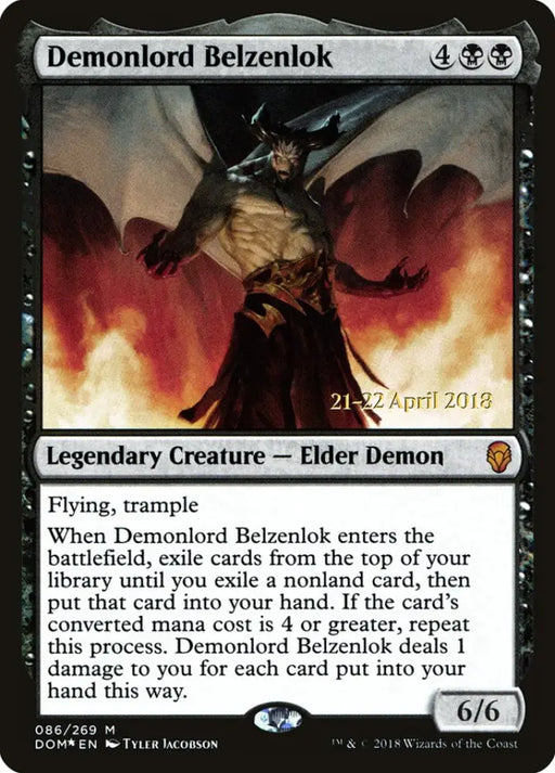 Demonlord Belzenlok [Dominaria Prerelease Promos] - MTG Single