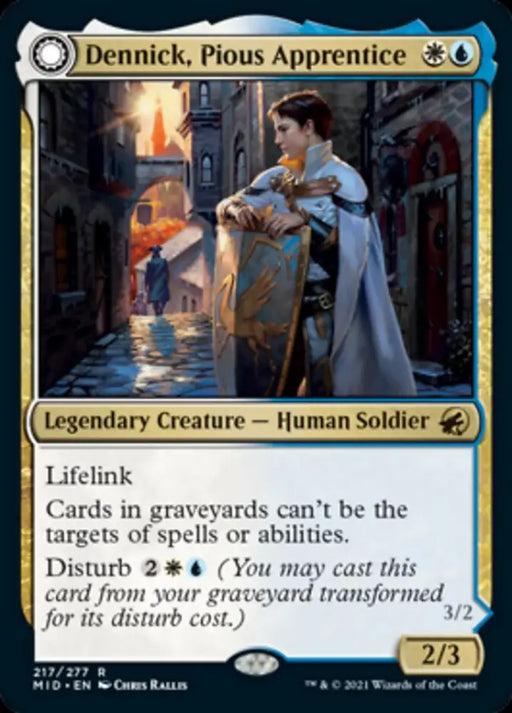 Dennick Pious Apprentice // Dennick Pious Apparition [Innistrad: Midnight Hunt] - MTG Single