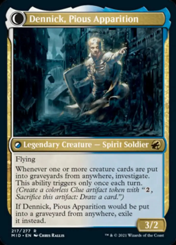 Dennick Pious Apprentice // Dennick Pious Apparition [Innistrad: Midnight Hunt] - MTG Single