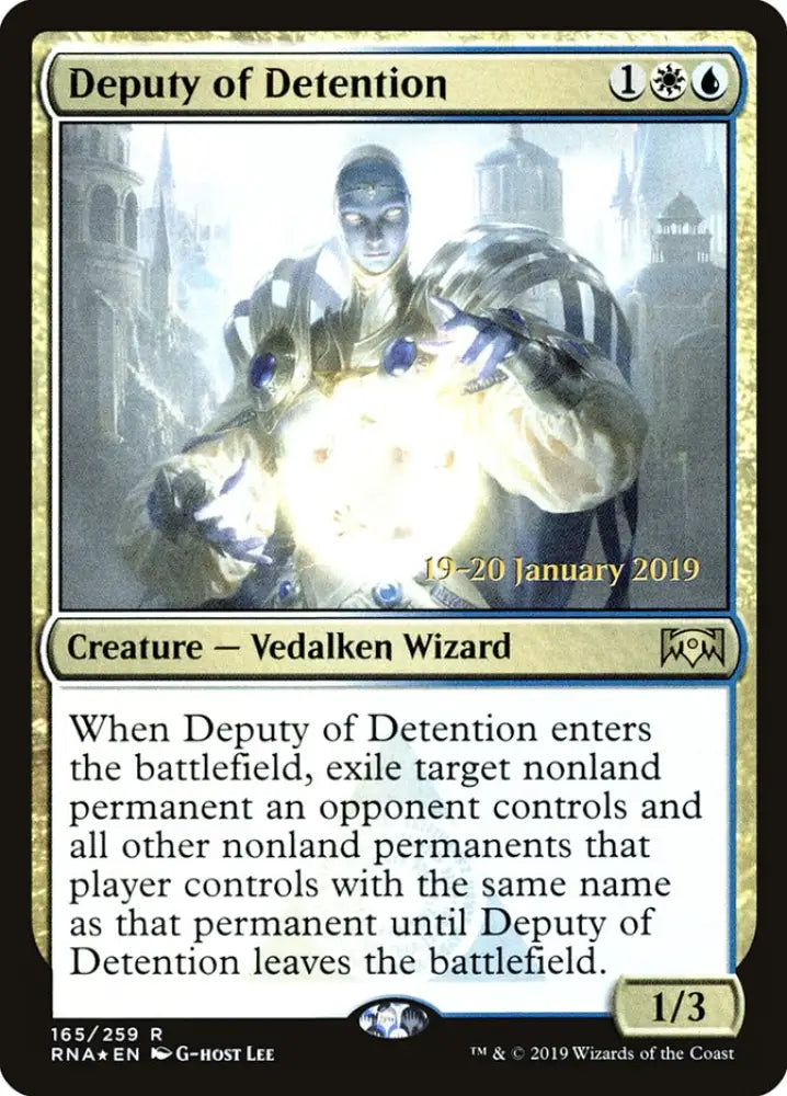 Deputy of Detention [Ravnica Allegiance Prerelease Promos] - MTG Single