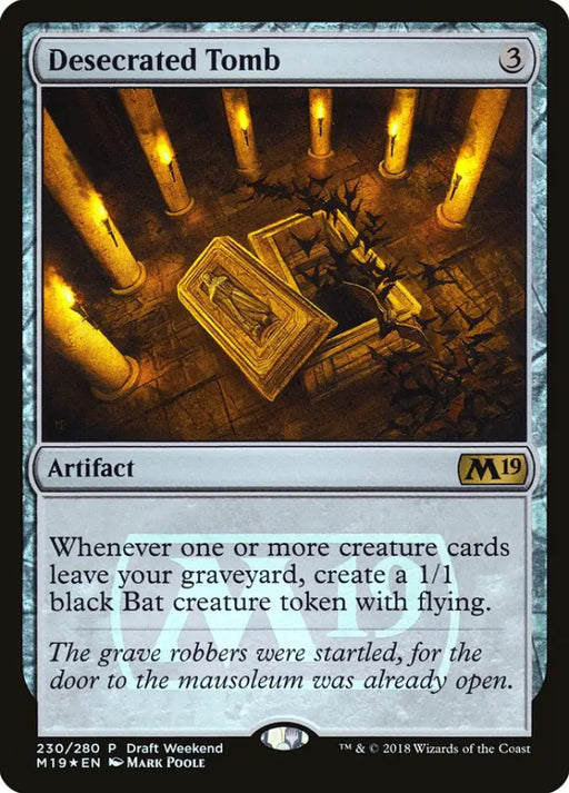 Desecrated Tomb (Draft Weekend) [Core Set 2019 Promos] - MTG Single
