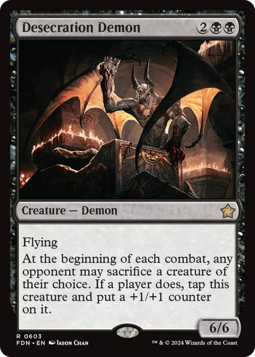 Desecration Demon [Foundations] - MTG Single