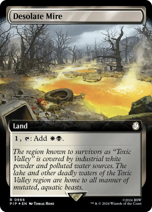 Desolate Mire (Extended Art) (Surge Foil) [Fallout] - MTG Single