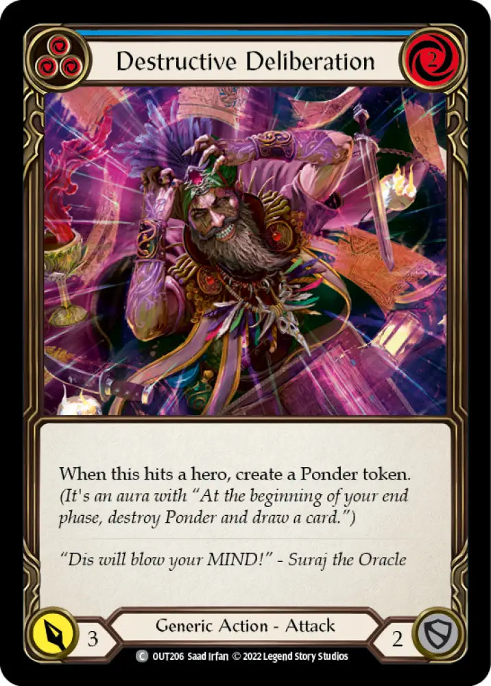 Destructive Deliberation (Blue) [Outsiders] Rainbow Foil - Flesh And Blood Single