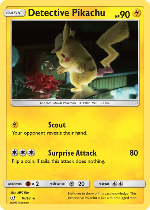 Detective Pikachu (10/18) [Sun & Moon: Detective Pikachu] - Pokemon Single