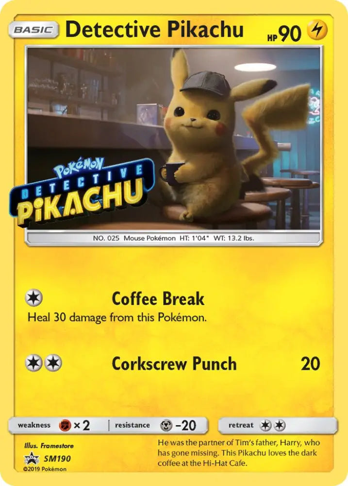 Detective Pikachu (SM190) (Stamped) [Sun & Moon: Black Star Promos] - Pokemon Single