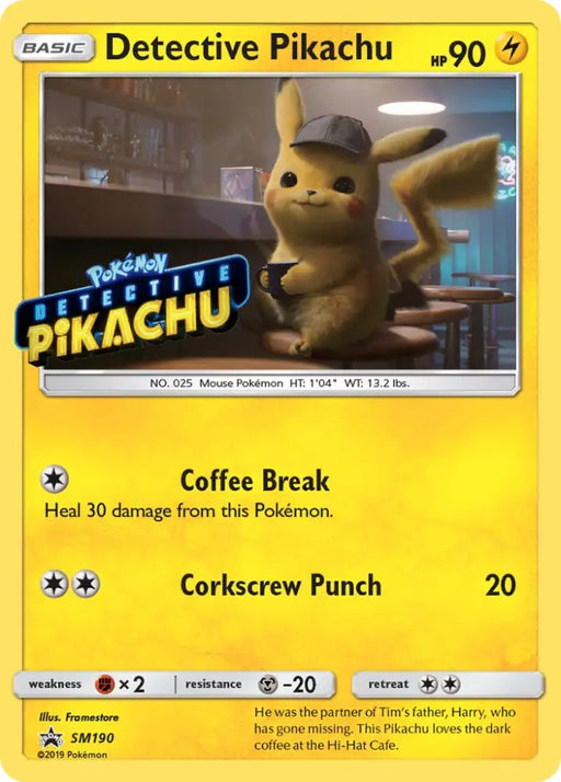 Detective Pikachu (SM190) (Stamped) [Sun & Moon: Black Star Promos] - Pokemon Single