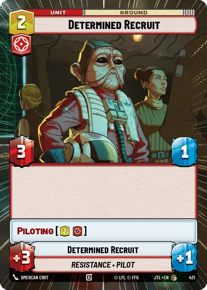 Determined Recruit (Hyperspace) (421) [Jump to Lightspeed] - Star Wars: Unlimited Single