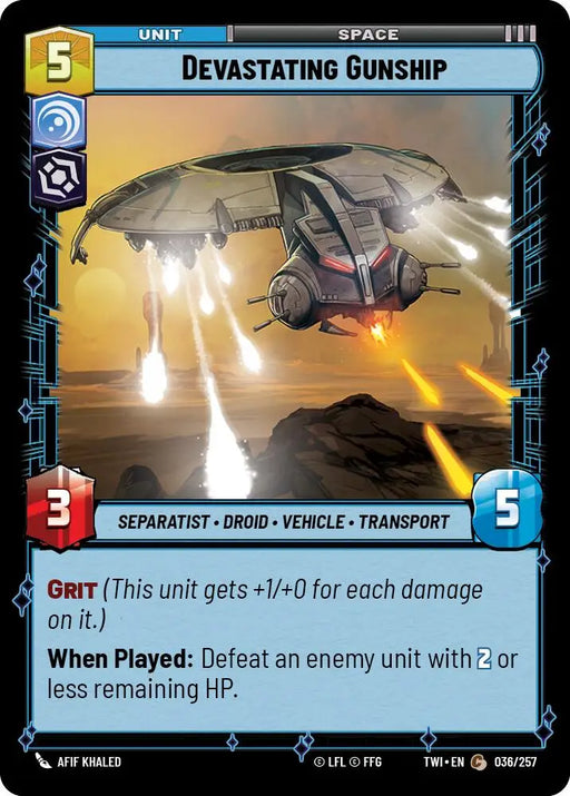 Devastating Gunship (036/257) [Twilight of the Republic] - Star Wars: Unlimited Single