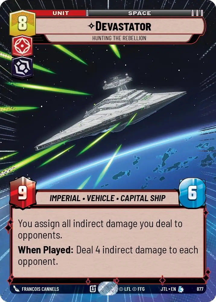 Devastator - Hunting the Rebellion (Hyperspace Foil) (877) [Jump to Lightspeed] - Star Wars: Unlimited Single