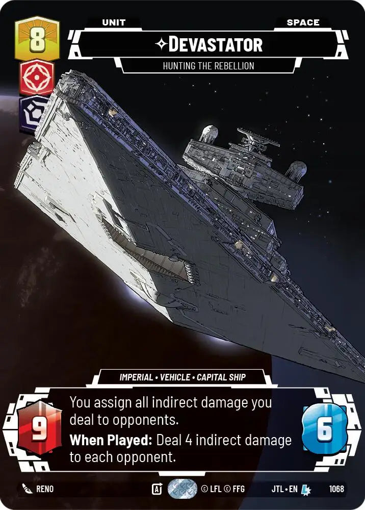 Devastator - Hunting the Rebellion (Prestige Foil) (1068) [Jump to Lightspeed] - Star Wars: Unlimited Single